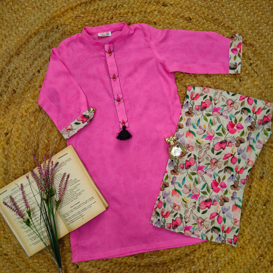 Fuchsia Pink 2 pcs Lawn suit (FSB-002)