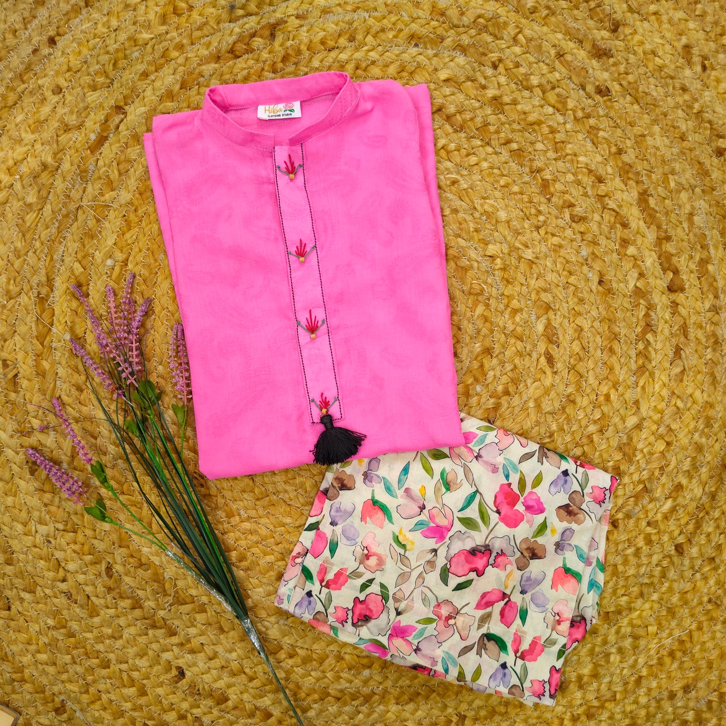 Fuchsia Pink 2 pcs Lawn suit (FSB-002)
