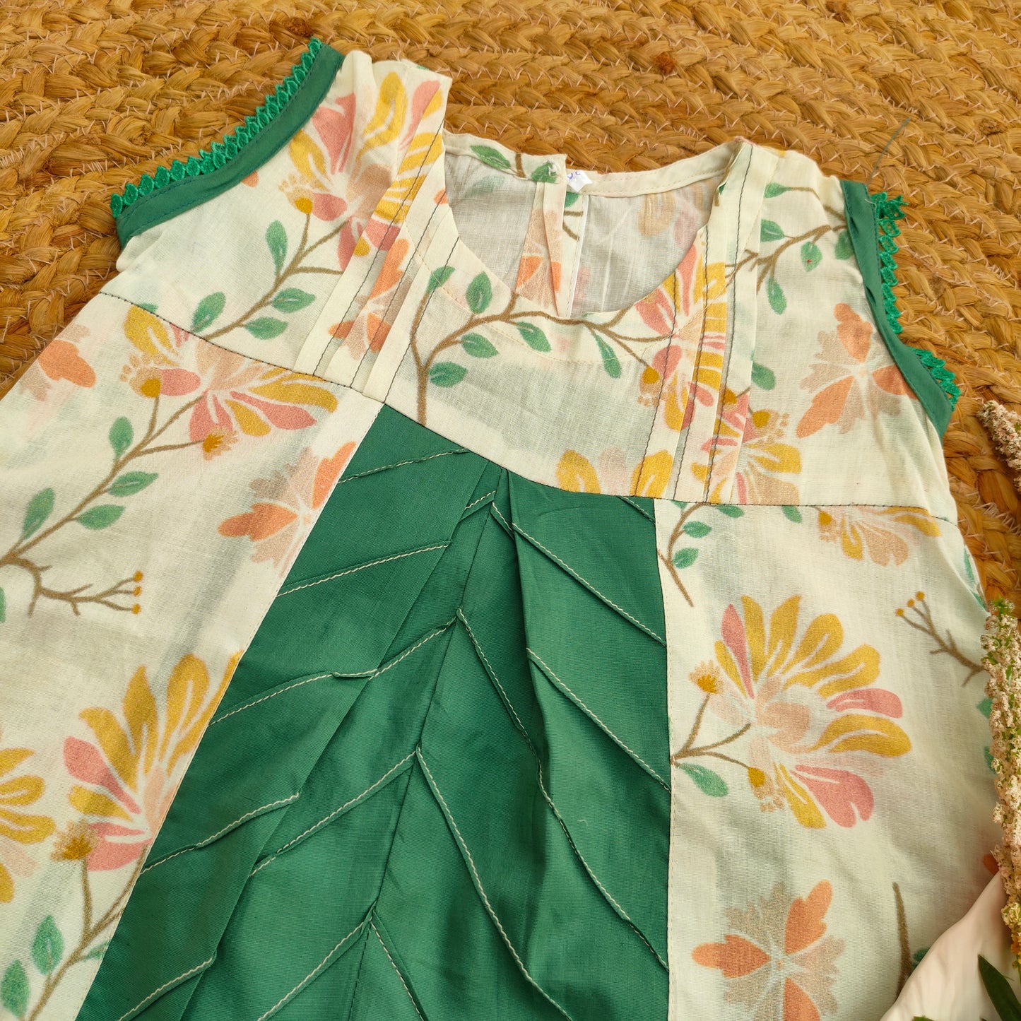 Offwhite and seagreen 1 PC Kurti (BFT-0012)