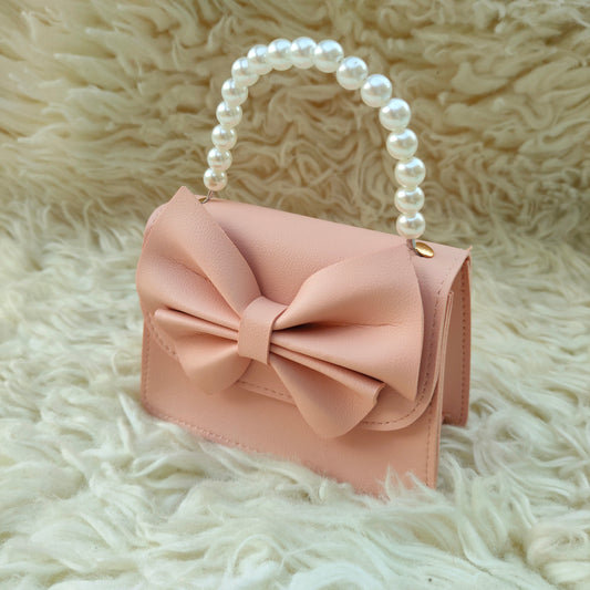 Mini bow pearl crossbody bag for girls-(HB-BW-003)