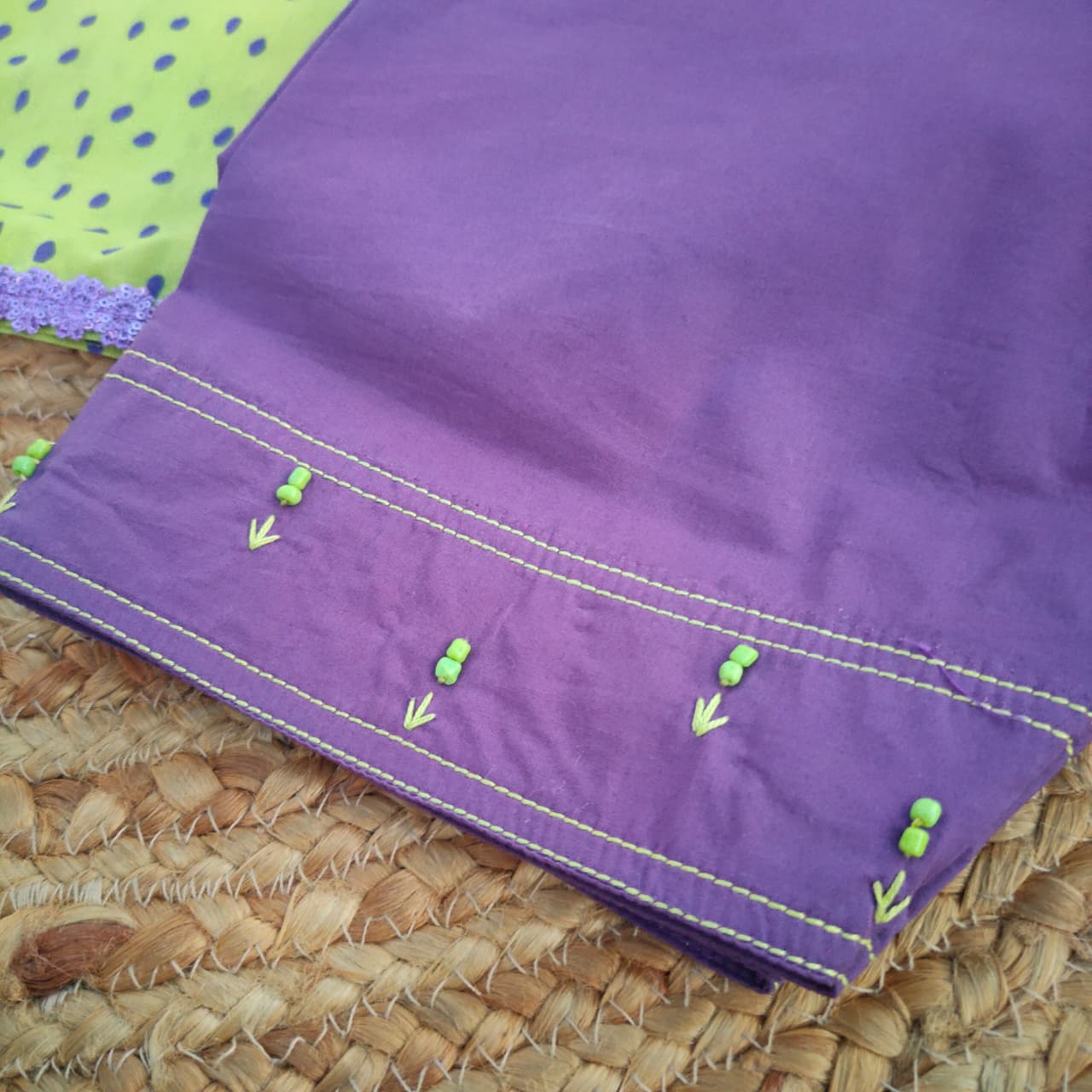 Purple & Green Adults 2 PC Lawn suit (MDT-0012)
