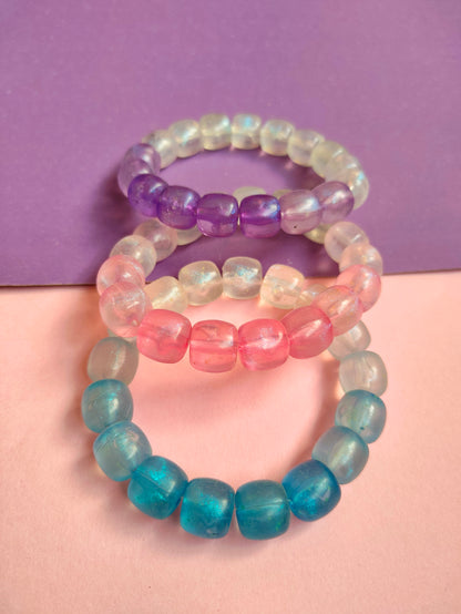 Luminous Set of 3 Chunky beaded bracelets -(BB-001)