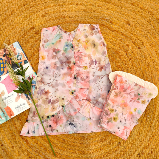 Pastel Peach 2 PC lawn suit (BSCS-001)