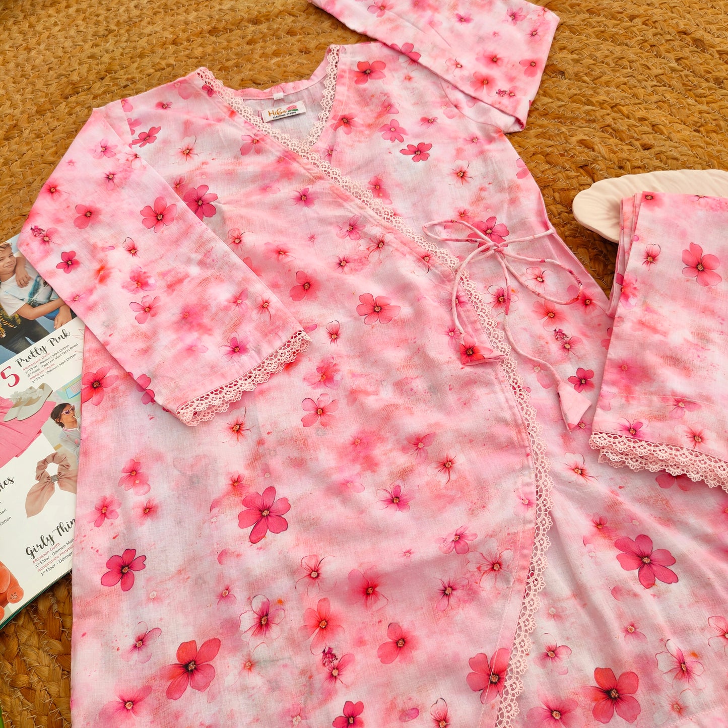 Pink Angrakha Style 2 PC Lawn Suit (BSCS-002)