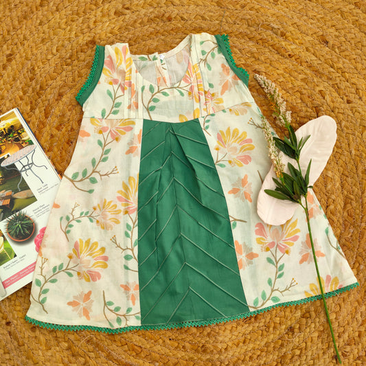 Offwhite and seagreen 1 PC Kurti (BFT-0012)