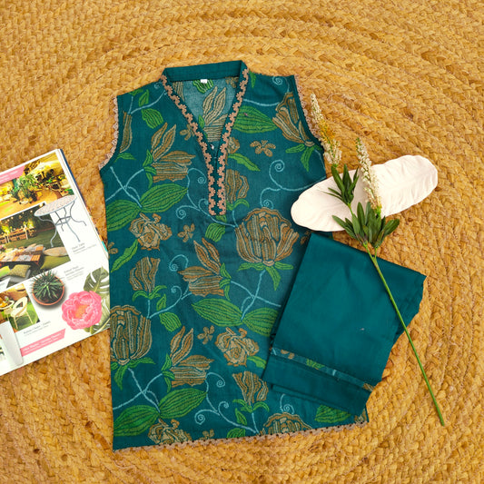 Seagreen 2 PC Lawn suit (BFT-008)