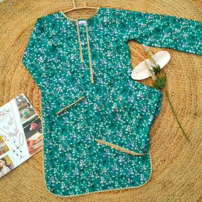 Sea green Khaddar 2 PC dress (BW-002)