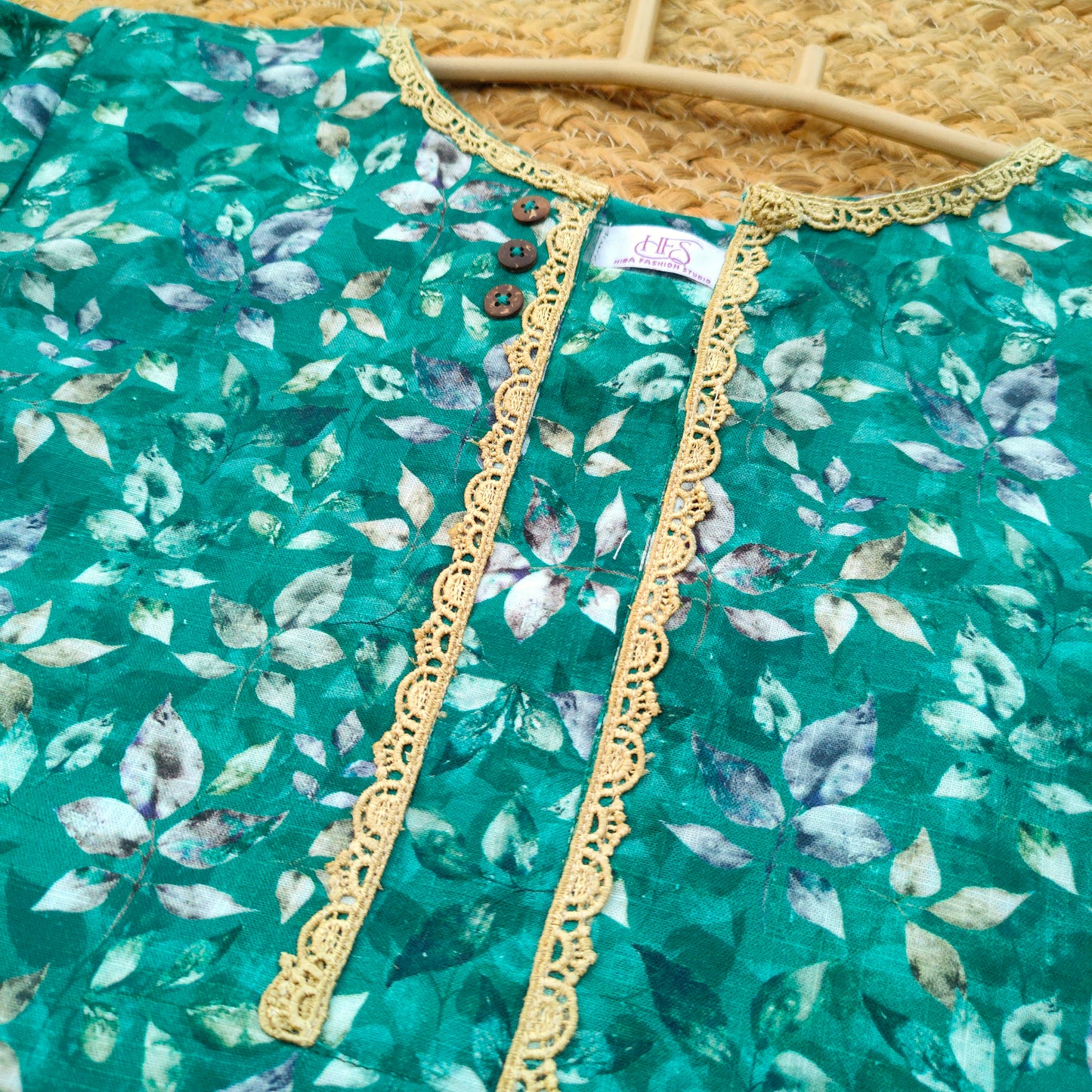 Sea green Khaddar 2 PC dress (BW-002)