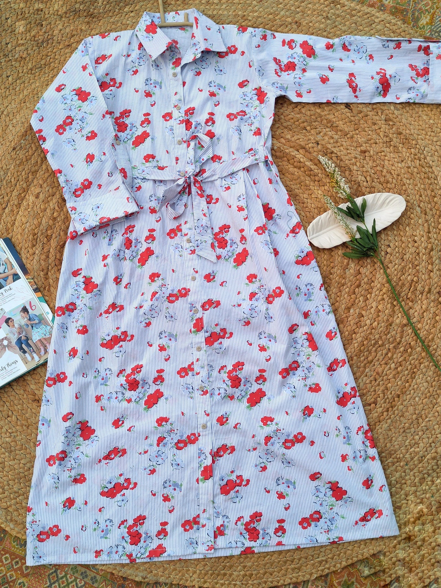 Blue Striped 1 PC Long Frock (BW-003)