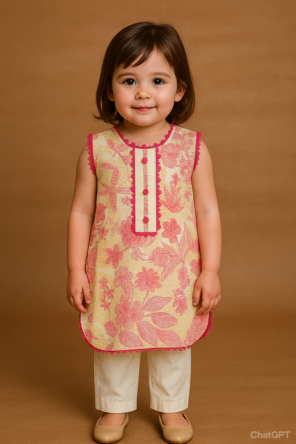 Pastel green and pink 2 PC Lawnsuit (BFT-006)