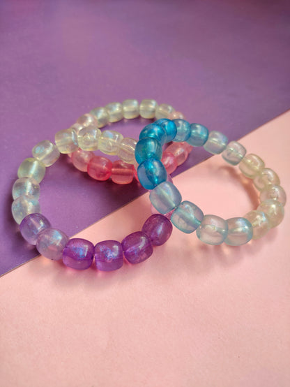 Luminous Set of 3 Chunky beaded bracelets -(BB-001)