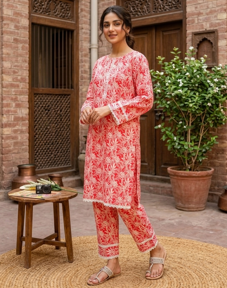 Crismon Adults 2 PC Lawn suit (PLC-0022)