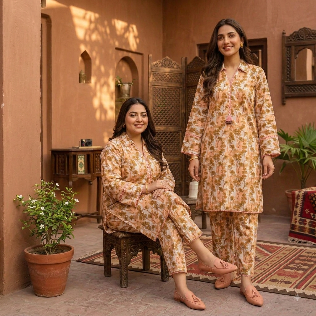 Orchid Adults 2 PC Lawn suit (PLC-0021)