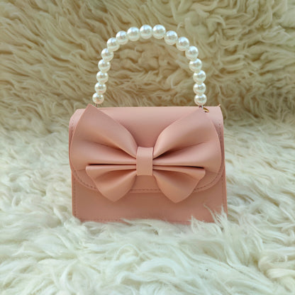 Mini bow pearl crossbody bag for girls-(HB-BW-003)