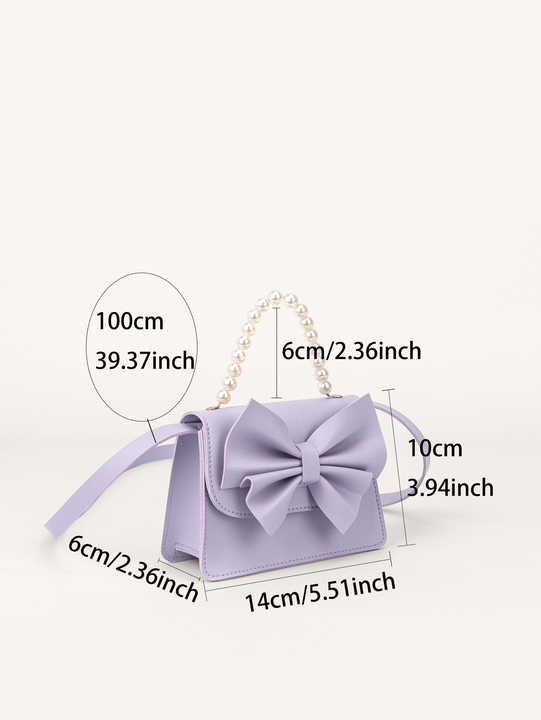 Mini bow pearl crossbody bag for girls-(HB-BW-004)