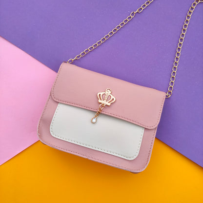 Leather chain crossbody bag-(HB-PNK-002)