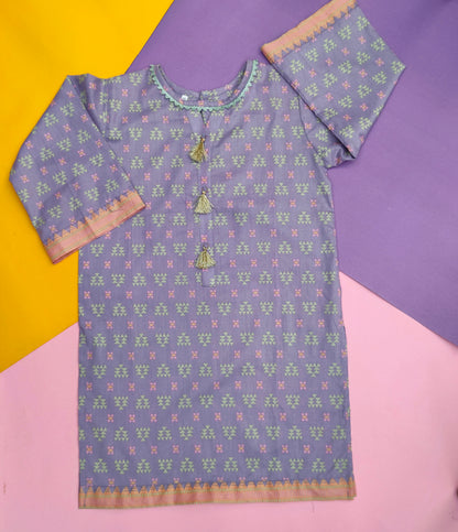 Purple lawn kurti for girls – simple everyday wear, Budget Fit Collection by HIBA FASHION STUDIO
