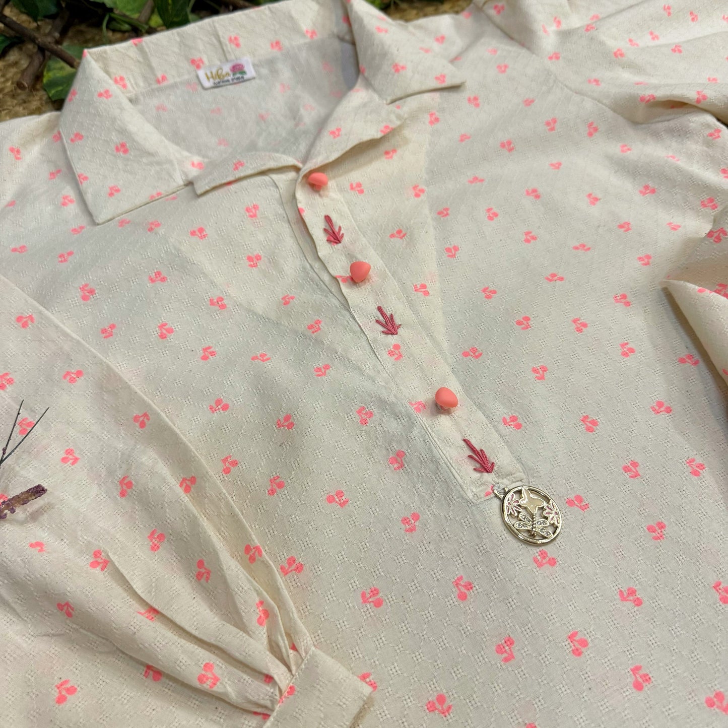 Off-white and pink mommy and me set-(TWM-001)-(1 PC)