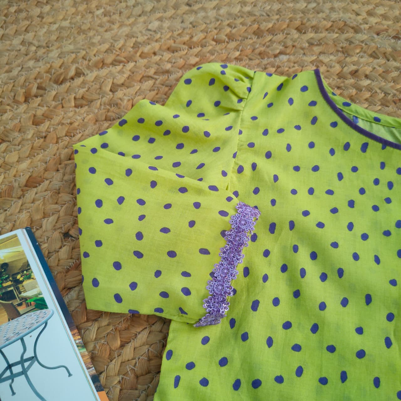 Purple & Green Adults 2 PC Lawn suit (MDT-0012)