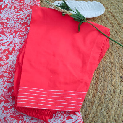 Red & White Adults 2 PC Lawn suit (MDT-0013)