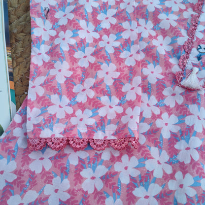 Pink & Ferozi Adults 2 PC Lawn suit (MDT-0011)