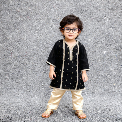 Black and Fawn 2 PC Chiffon suit (BFC-0021)